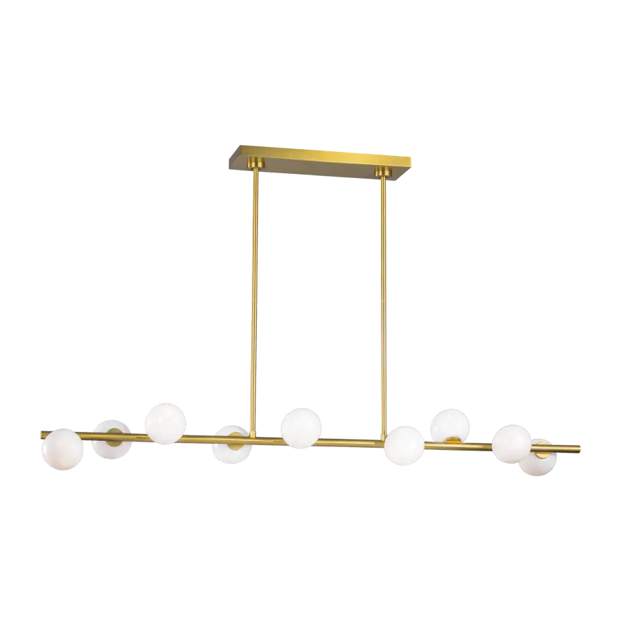 Altair Large Linear Chandelier in Burnished Brass - Image 3