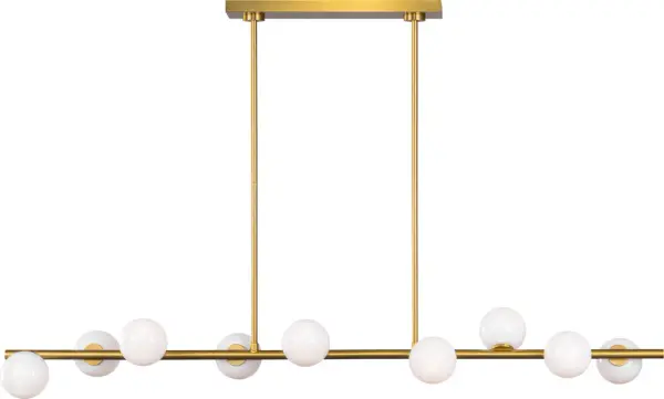 Altair Large Linear Chandelier in Burnished Brass - Image 4
