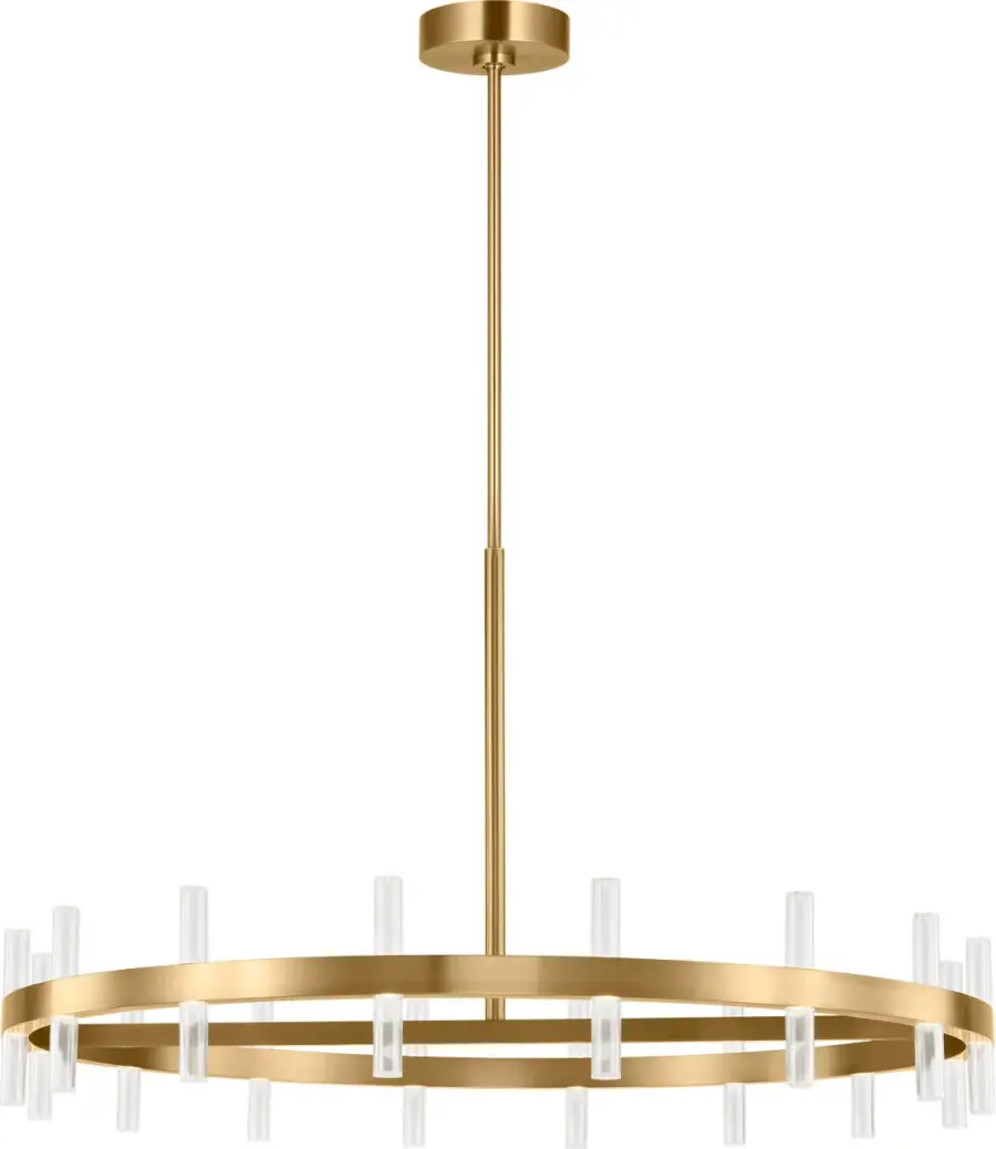 Silas 36" 3-Light Chandelier in Burnished Brass - Image 1