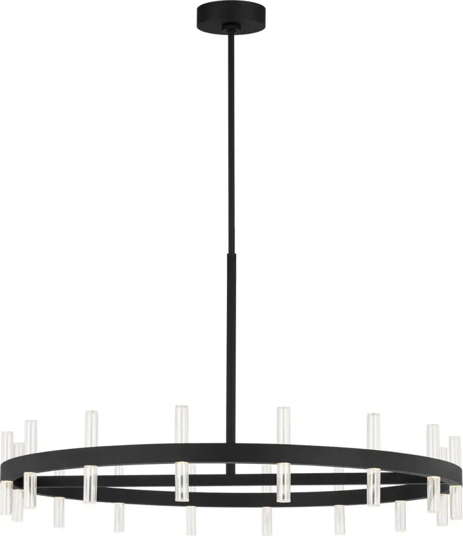 Silas 36" 3-Light Chandelier in Midnight Black - Image 1