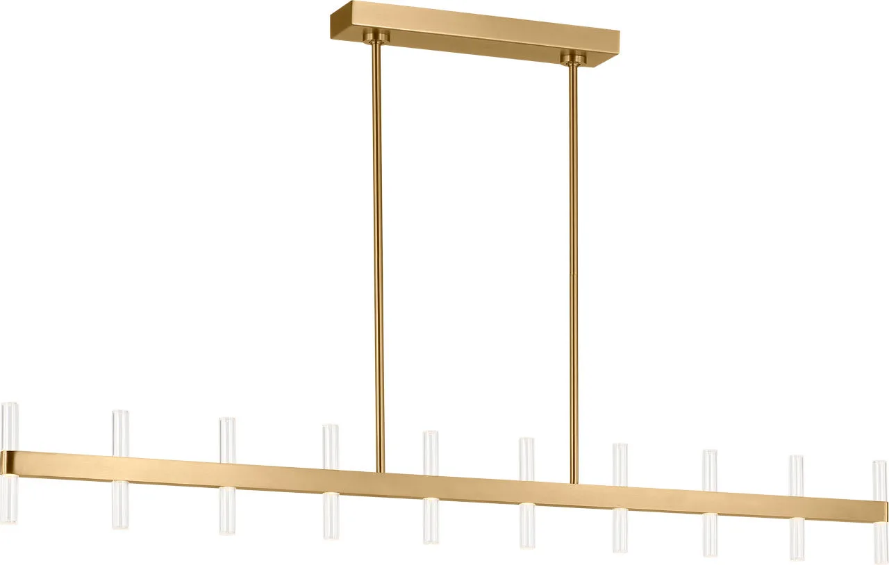 Silas 56" Linear Chandelier in Burnished Brass