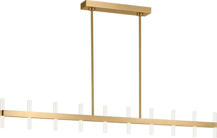 Silas 56" Linear Chandelier in Burnished Brass - Image 1