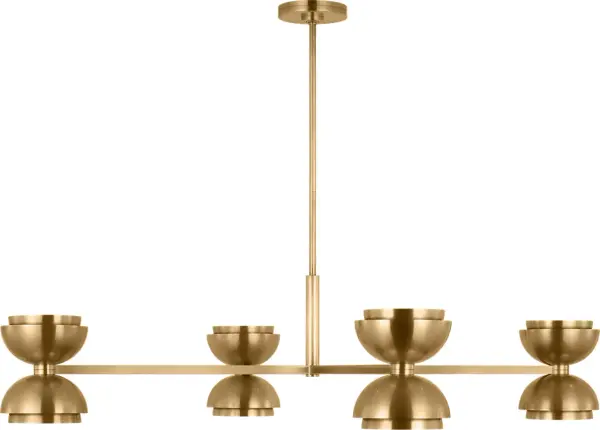 The Shanti X-Large Chandelier delivers dramatic scale and sophisticated warmth with its Natural Brass finish and high-quality 2700K LED lighting. Perfect for grand spaces requiring both illumination and architectural presence.