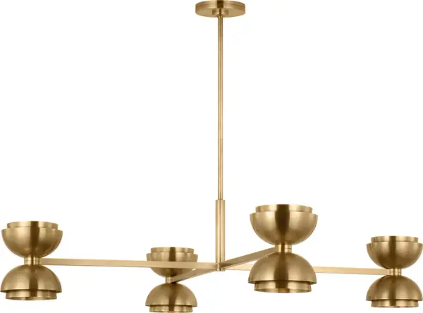 The Shanti X-Large Chandelier delivers dramatic scale and sophisticated warmth with its Natural Brass finish and high-quality 2700K LED lighting. Perfect for grand spaces requiring both illumination and architectural presence. - alternate view