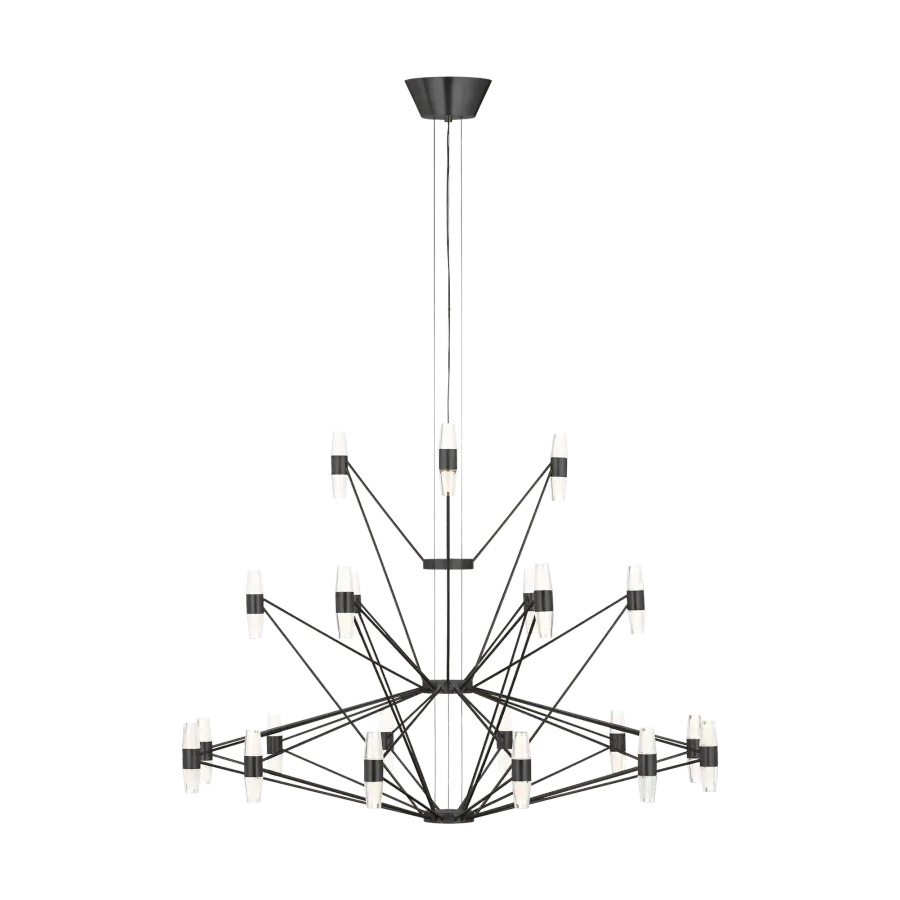 Lassell Three Tier Tall X-Large Chandelier in Dark Bronze - Image 1