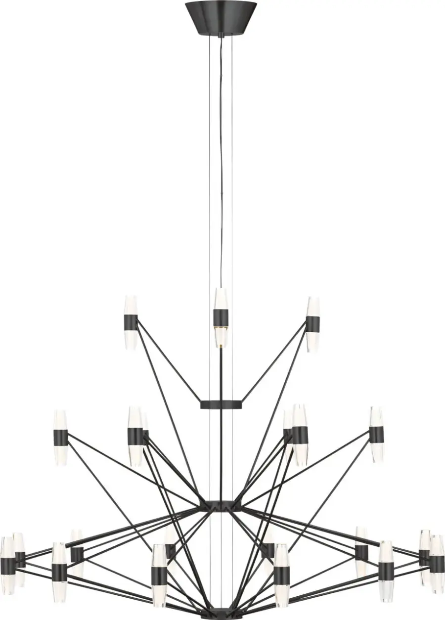 Lassell Three Tier Tall X-Large Chandelier in Dark Bronze - Image 2