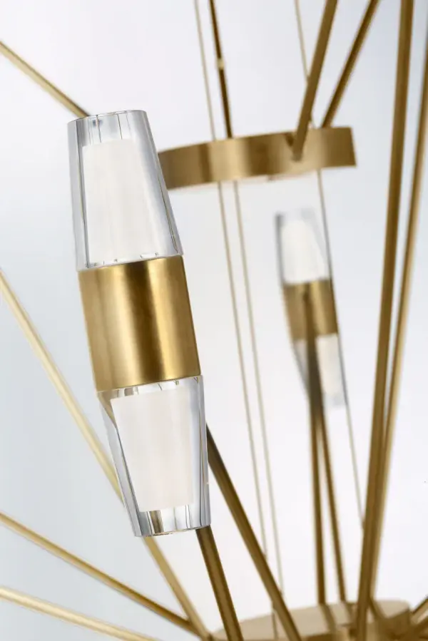 Lassell Three Tier Tall X-Large Chandelier in Natural Brass - Image 3