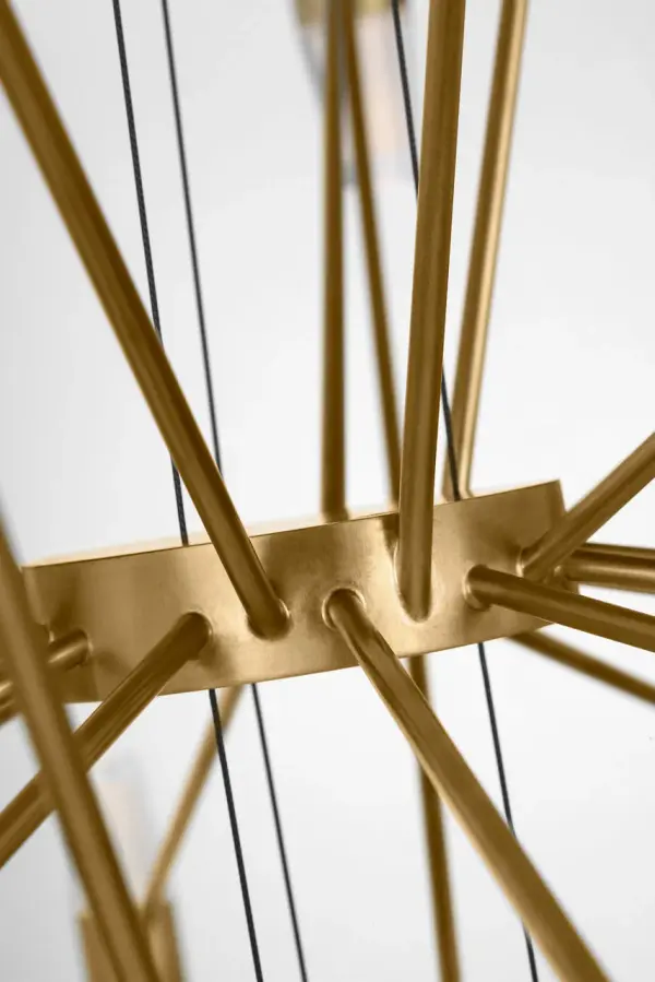 Lassell Three Tier Tall X-Large Chandelier in Natural Brass - Image 4