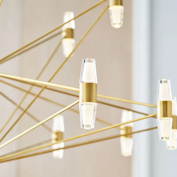 Lassell Three Tier Tall X-Large Chandelier in Natural Brass - Image 7
