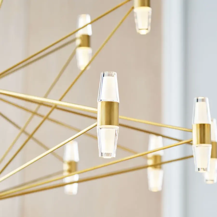 Lassell Three Tier Tall X-Large Chandelier in Natural Brass - Image 7