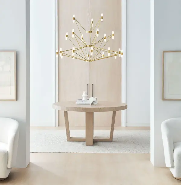 Lassell Three Tier Tall X-Large Chandelier in Natural Brass - Image 8