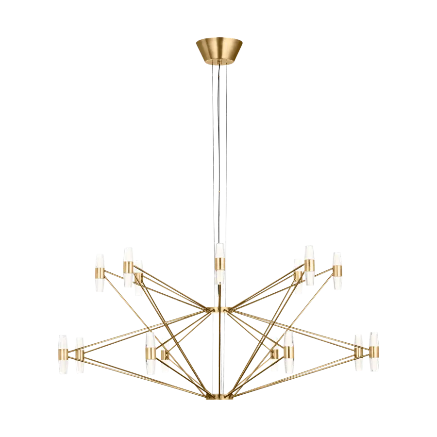 Lassell Two Tier X-Large Chandelier in Natural Brass - Image 1