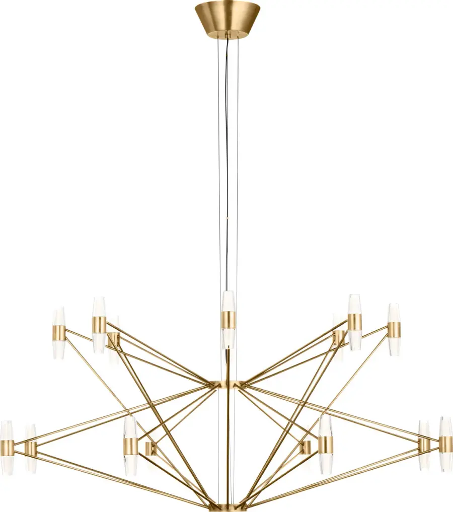 Lassell Two Tier X-Large Chandelier in Natural Brass - Image 2