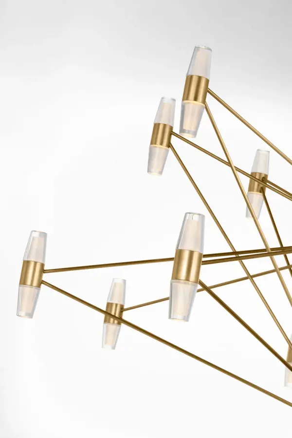 Lassell Two Tier X-Large Chandelier in Natural Brass - Image 4