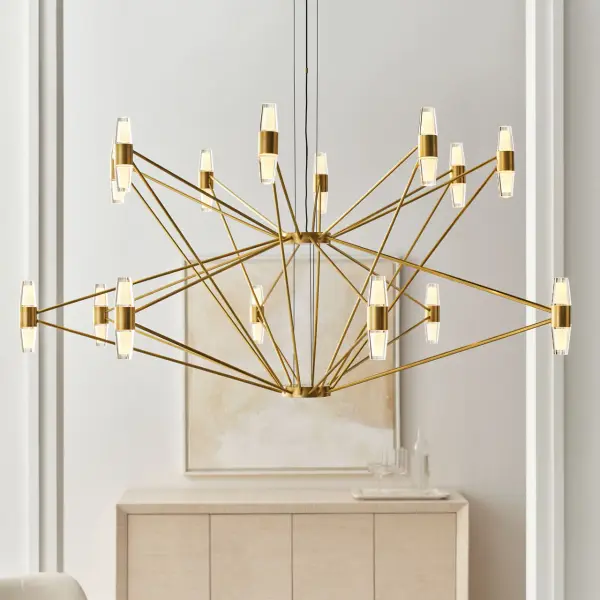 Lassell Two Tier X-Large Chandelier in Natural Brass - Image 5