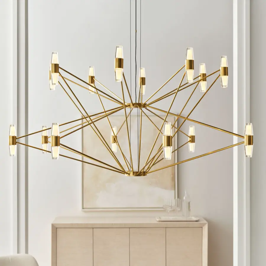 Lassell Two Tier X-Large Chandelier in Natural Brass - Image 5