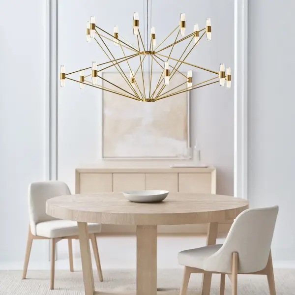 Lassell Two Tier X-Large Chandelier in Natural Brass - Image 7