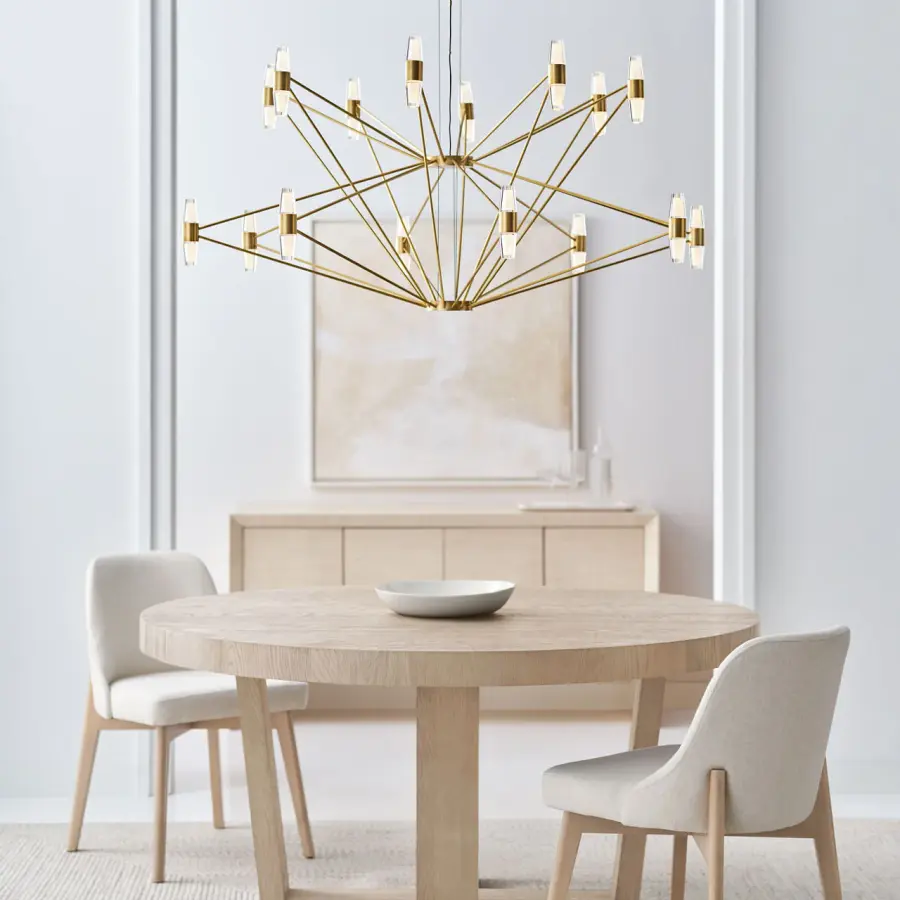 Lassell Two Tier X-Large Chandelier in Natural Brass - Image 7
