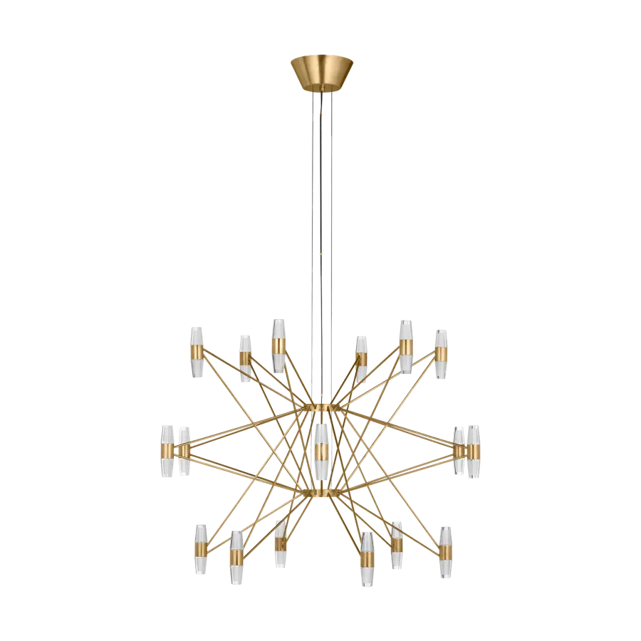 Lassell Three Tier X-Large Chandelier in Natural Brass - Image 1