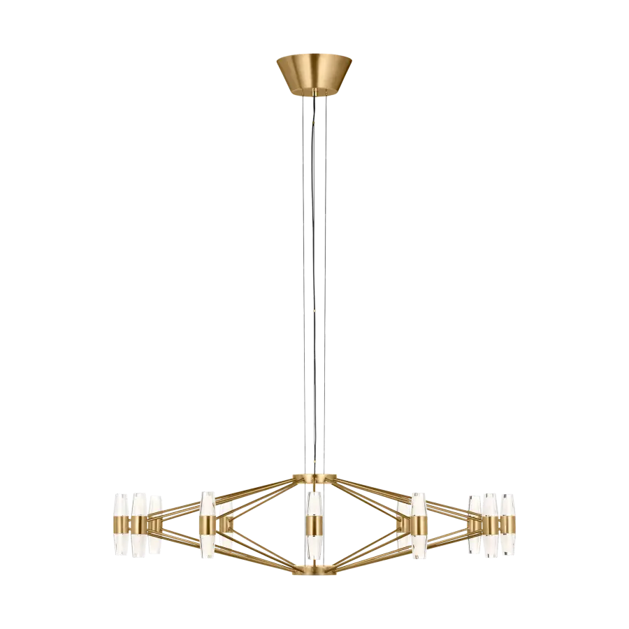 Lassell Large Chandelier in Natural Brass - Image 1