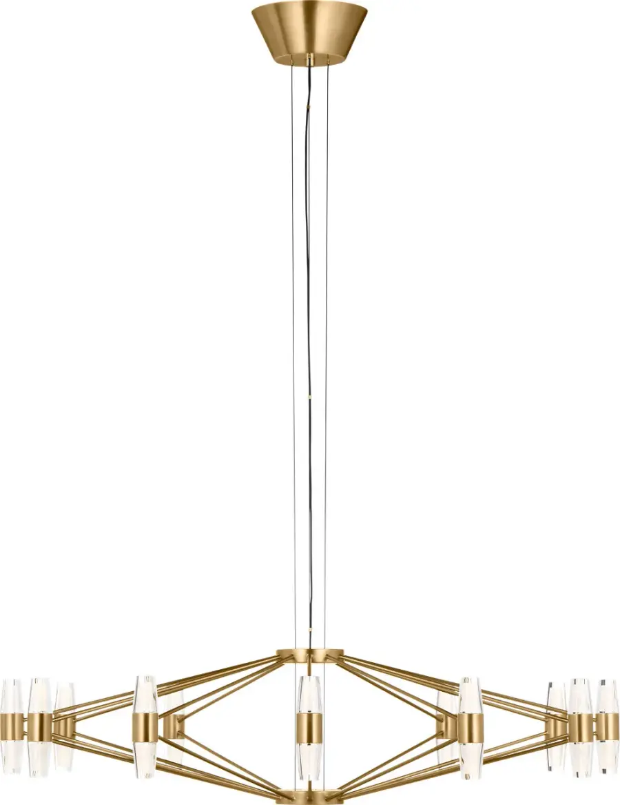 Lassell Large Chandelier in Natural Brass - Image 2