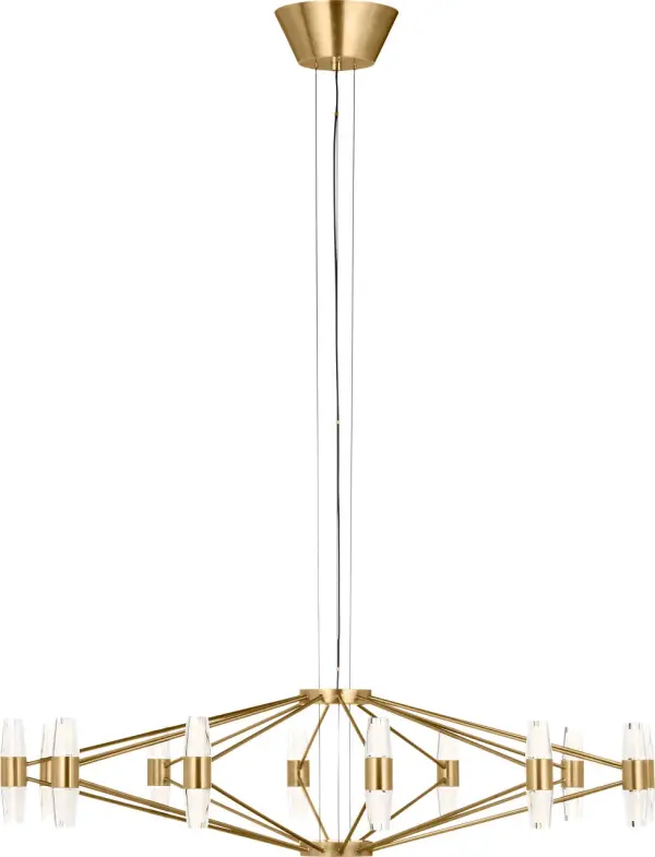 Lassell Large Chandelier in Natural Brass - Image 5