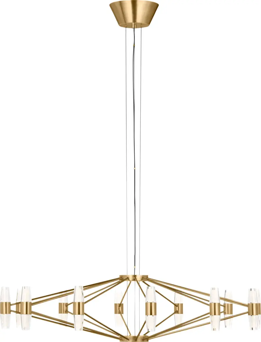 Lassell Large Chandelier in Natural Brass - Image 5