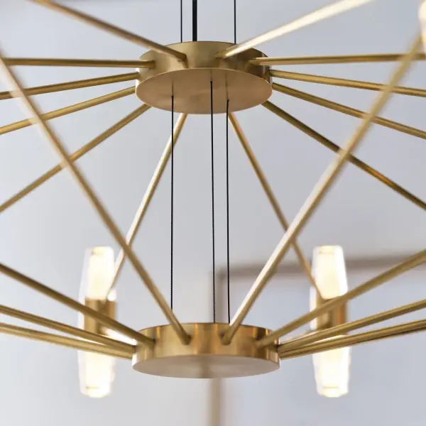 Lassell Large Chandelier in Natural Brass - Image 7