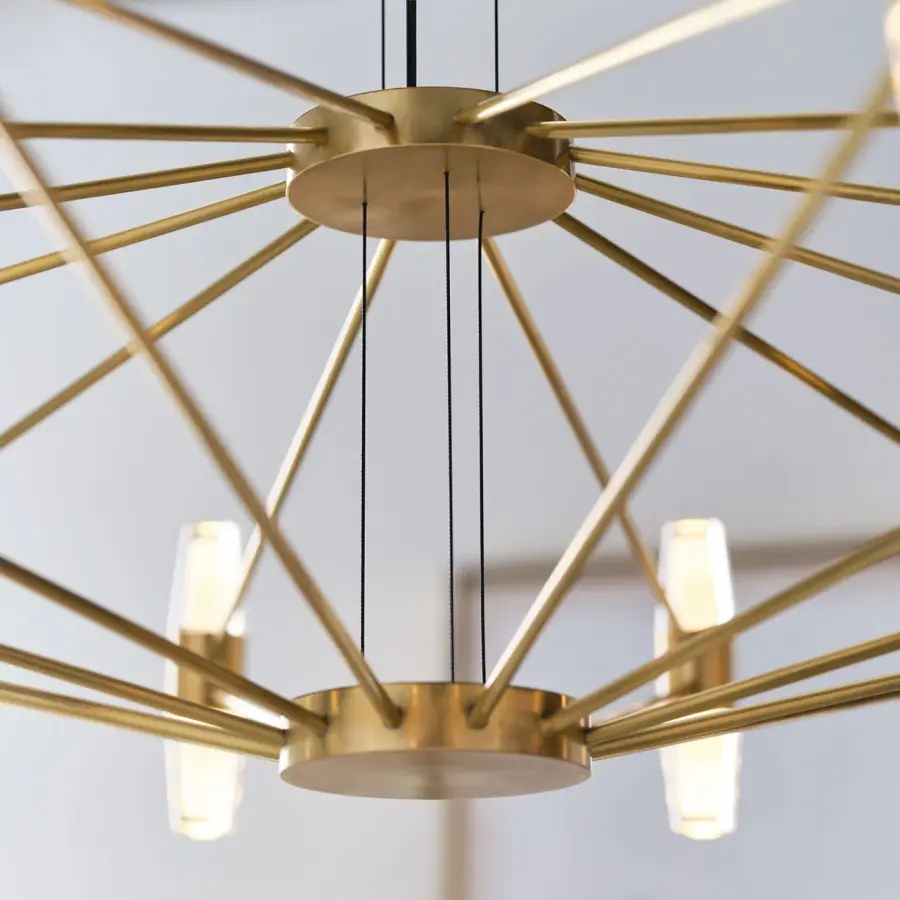 Lassell Large Chandelier in Natural Brass - Image 7