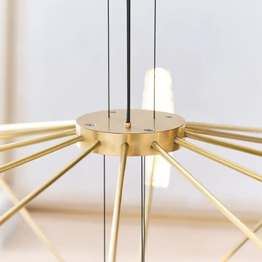 Lassell Large Chandelier in Natural Brass - Image 8