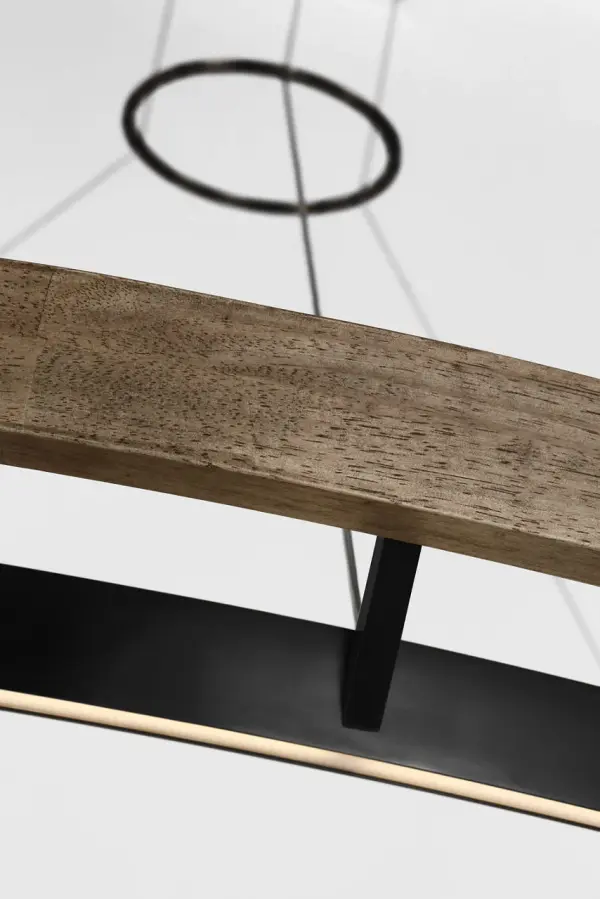 Grace 65 Chandelier in Matte Black and Weathered Oak Wood - Image 3