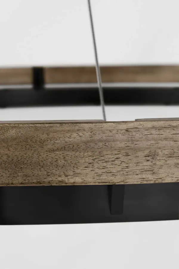 Grace 65 Chandelier in Matte Black and Weathered Oak Wood - Image 4