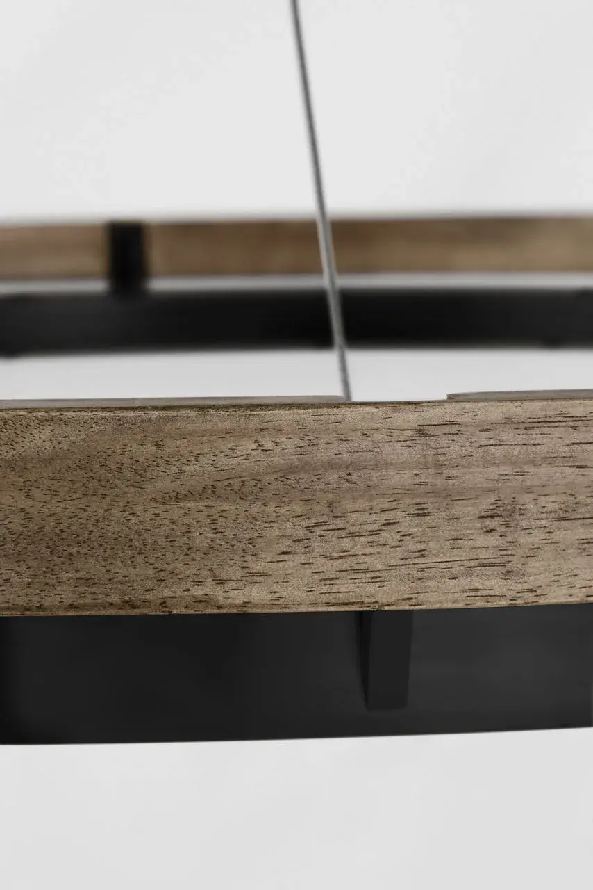 Grace 65 Chandelier in Matte Black and Weathered Oak Wood - Image 4