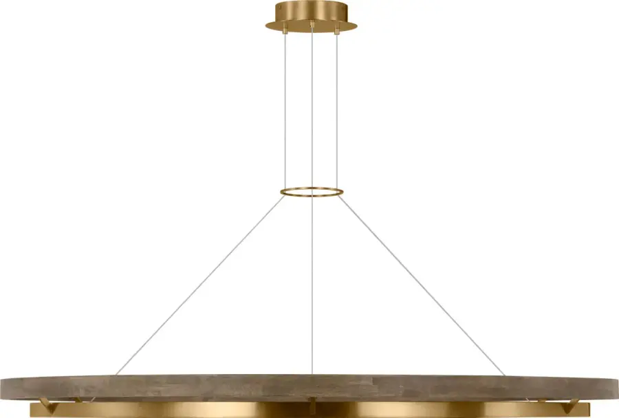 Grace 65 Chandelier in Natural Brass and Weathered Oak - Image 2