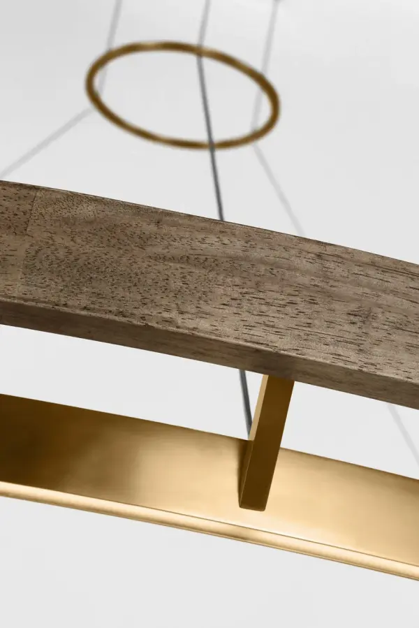 Grace 65 Chandelier in Natural Brass and Weathered Oak - Image 4