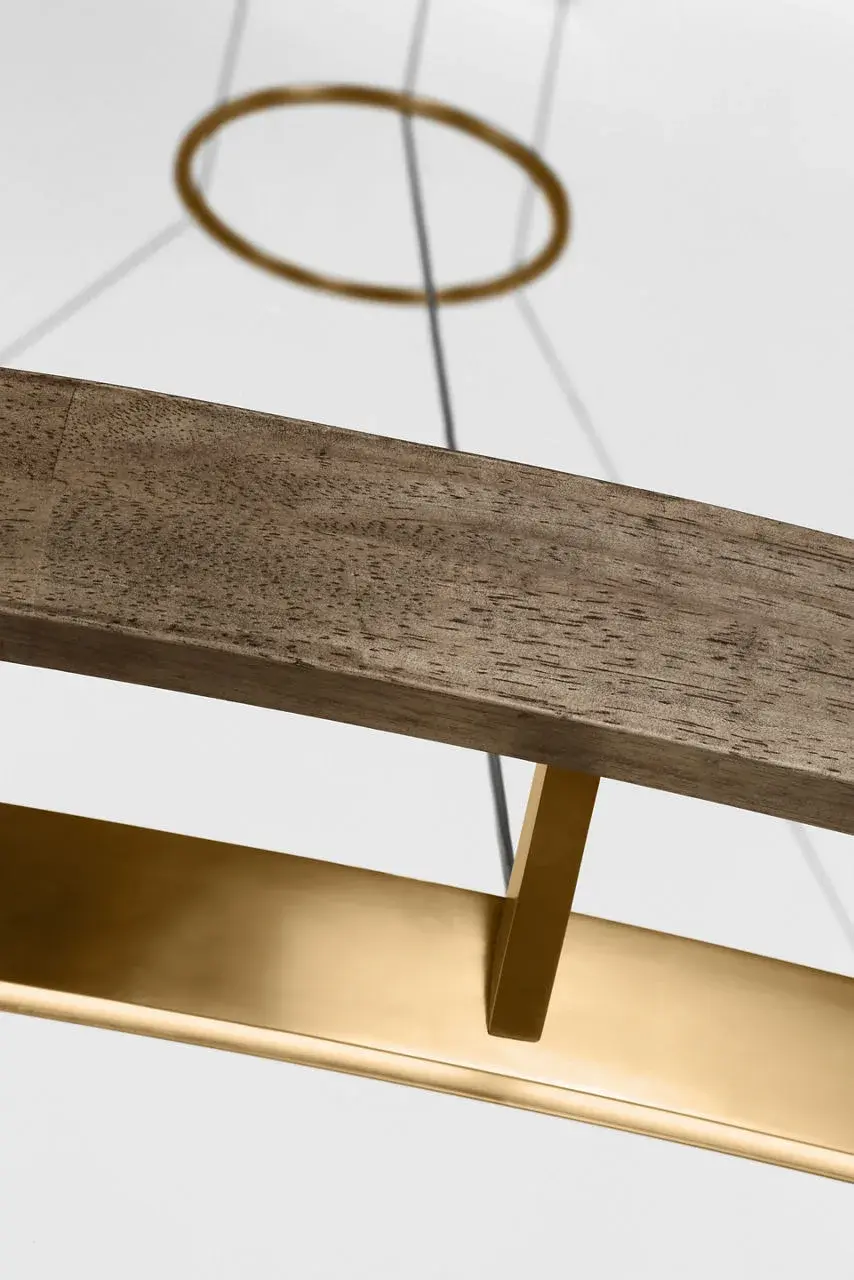 Grace 65 Chandelier in Natural Brass and Weathered Oak - Image 4