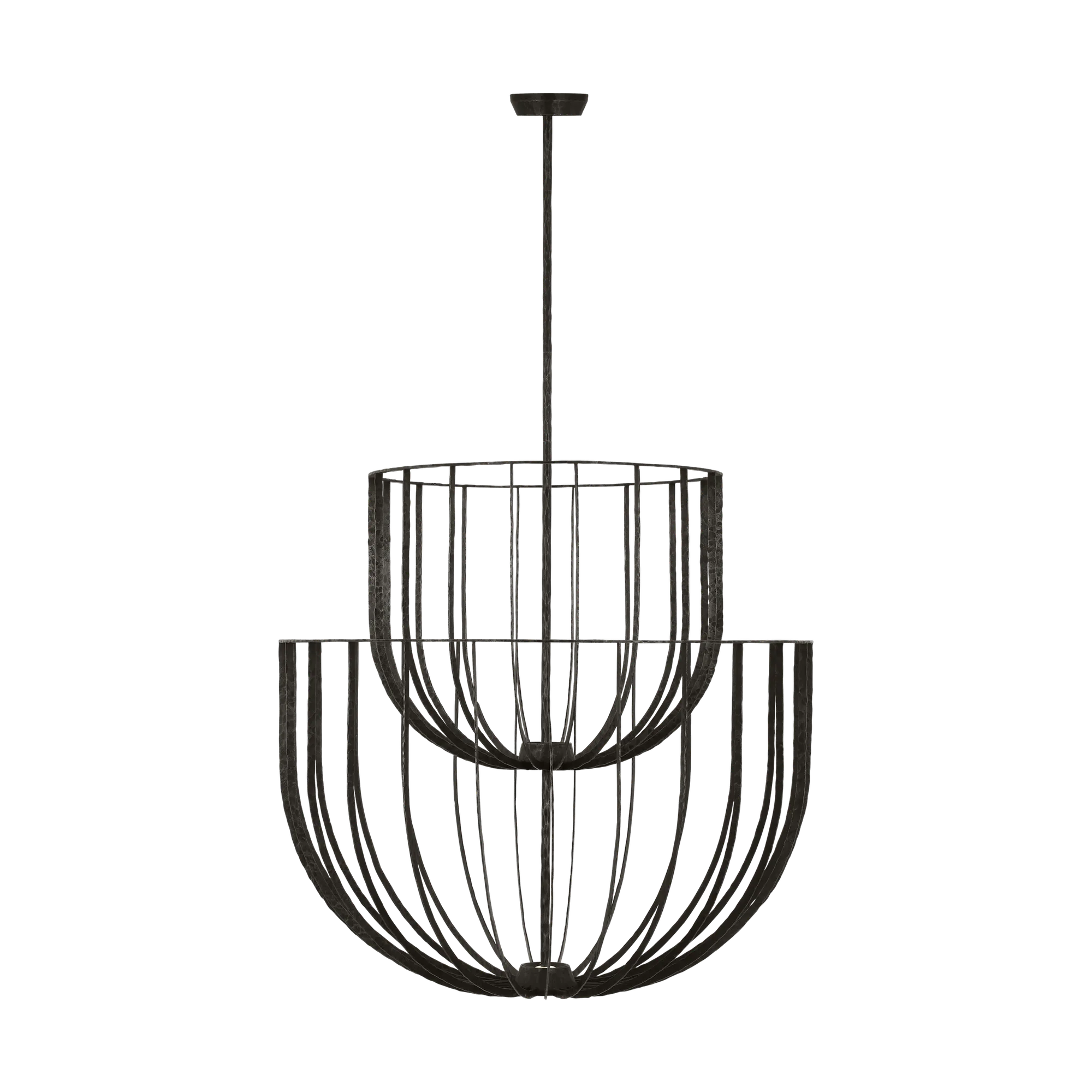 Sanchi Large Two Tier Chandelier in Aged Iron