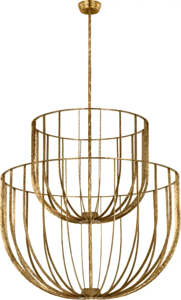 The Sanchi Large Two Tier Chandelier combines architectural presence with refined elegance. Its polished antique brass finish and dual-tier design create dramatic visual impact while maintaining versatility across traditional and contemporary interiors. - alternate view