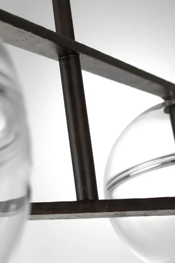 Sculptural Modern Chandelier with Artisan Glass Orbs - Image 4