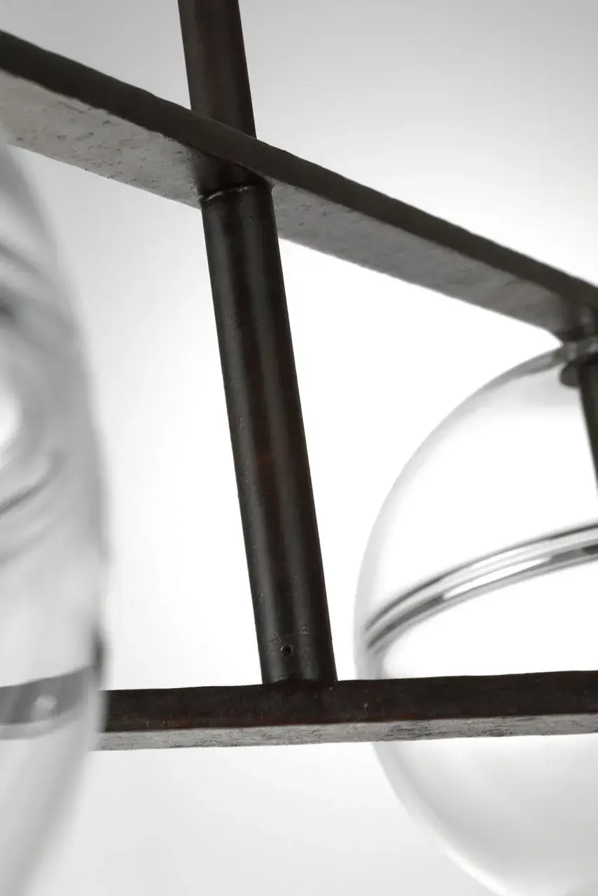 Sculptural Modern Chandelier with Artisan Glass Orbs - Image 4