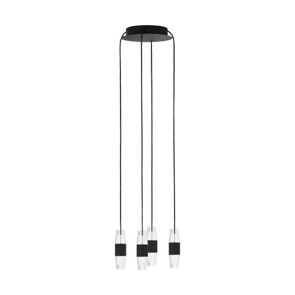 The Lassell Short combines oversized blown glass crystal tubes with delicate brass arms in a minimalist design. Perfect for contemporary spaces seeking a bold focal point with refined sophistication.
