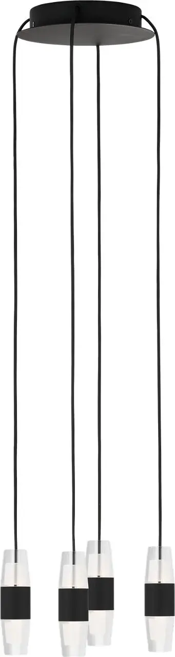 Lassell Short 4-Light Chandelier in Nightshade Black - Image 3