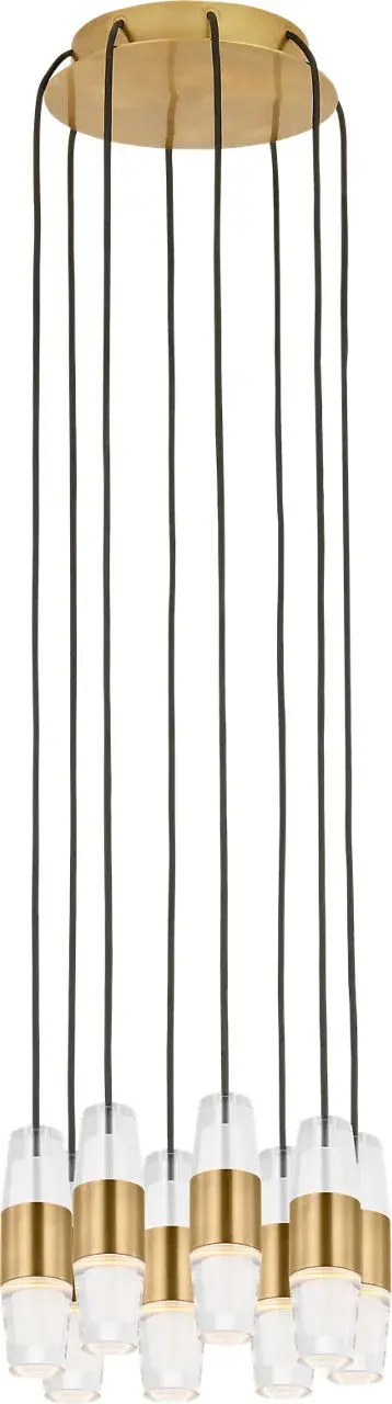 Lassell Short 8-Light Chandelier in Natural Brass - Image 1