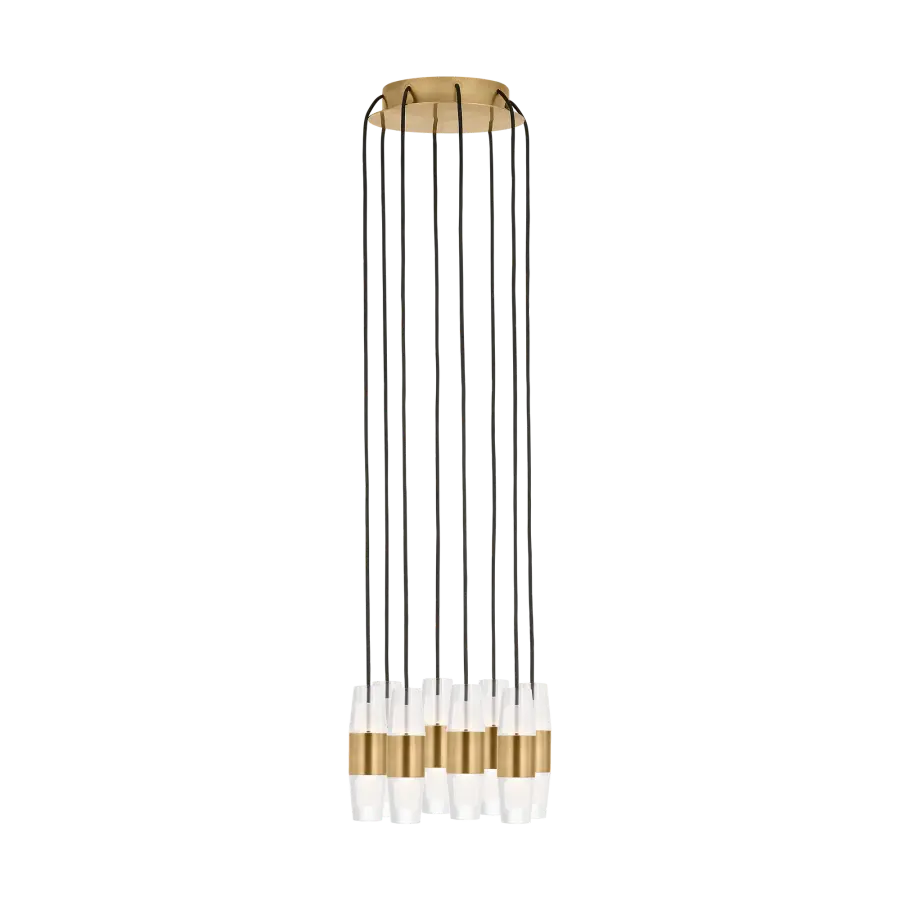 Lassell Short 8-Light Chandelier in Natural Brass - Image 2