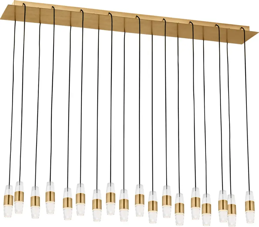 Lassell Short 18-Light Chandelier in Natural Brass