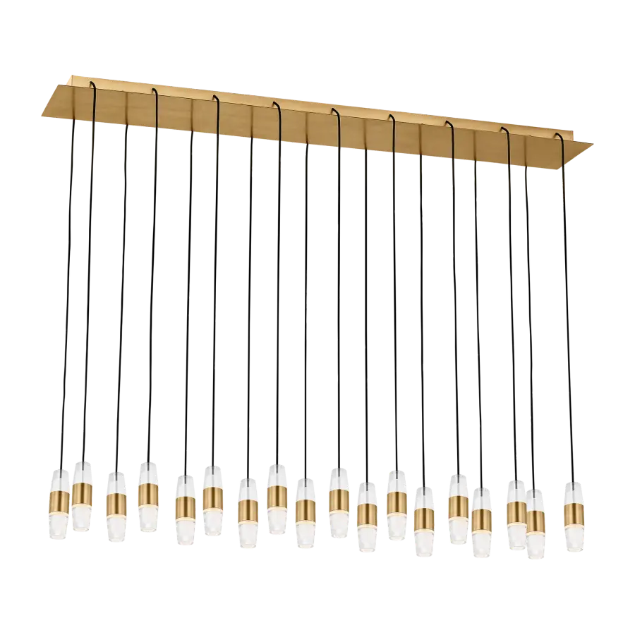 Lassell Short 18-Light Chandelier in Natural Brass - Image 1