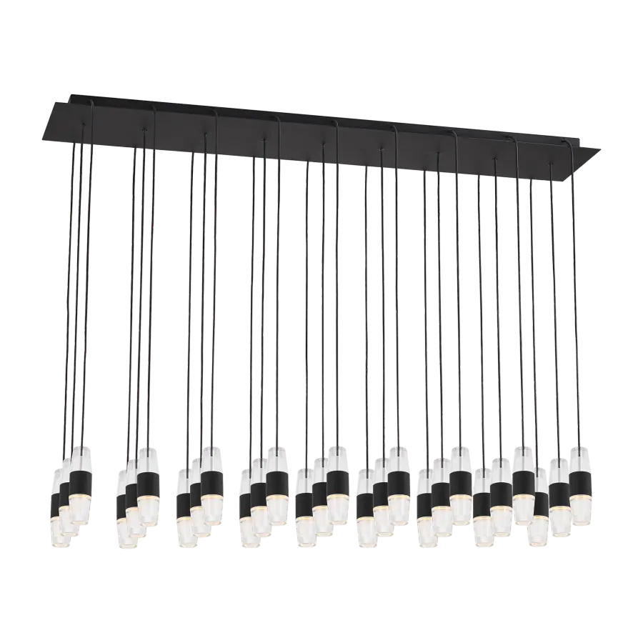 Lassell Short 27-Light Chandelier in Nightshade Black