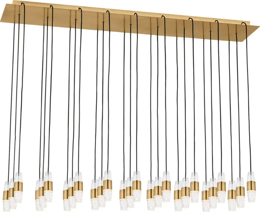 Lassell Short 27-Light Chandelier in Natural Brass - Image 2
