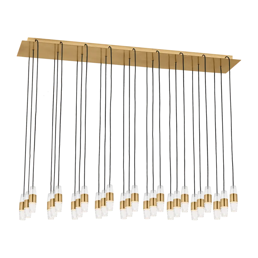 Lassell Short 27-Light Chandelier in Natural Brass - Image 3