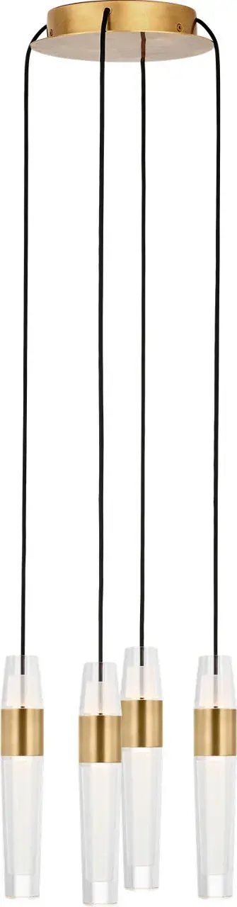Lassell 4-Light Chandelier in Natural Brass - Image 1